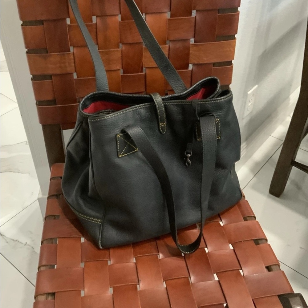 Dooney & Bourke Black Leather Tote with Gold Accents - Picture 15 of 16